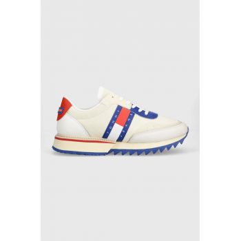 Tommy Jeans sneakers TJM RUNNER TRANSLUCENT culoarea bej, EM0EM01219