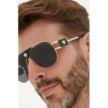 Versace ochelari de soare barbati, culoarea auriu de firma originali