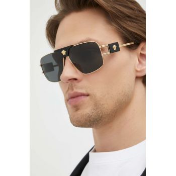 Versace ochelari de soare barbati, culoarea auriu