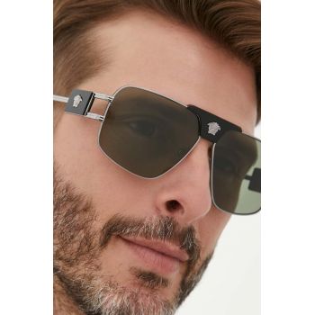 Versace ochelari de soare barbati, culoarea gri de firma originali