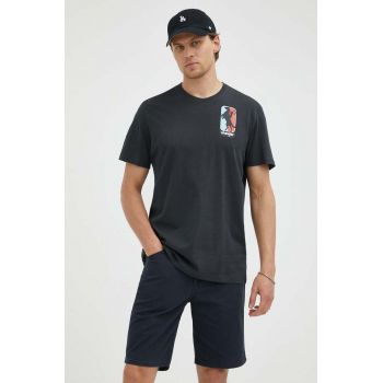 Wrangler tricou din bumbac culoarea negru, cu imprimeu