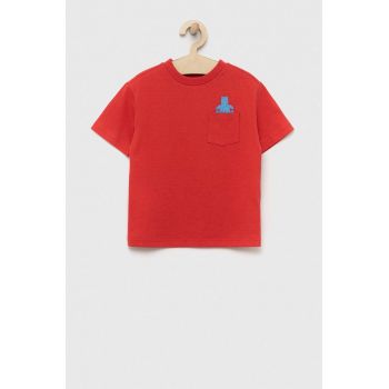 GAP tricou de bumbac pentru copii culoarea rosu, cu imprimeu