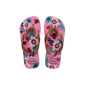 Havaianas slapi copii FLORES culoarea roz