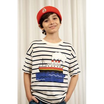 Mini Rodini tricou de bumbac pentru copii culoarea alb, modelator