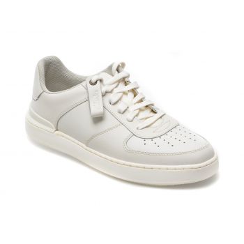 Pantofi CLARKS albi, COURTLITE TIE 13-N, din piele naturala