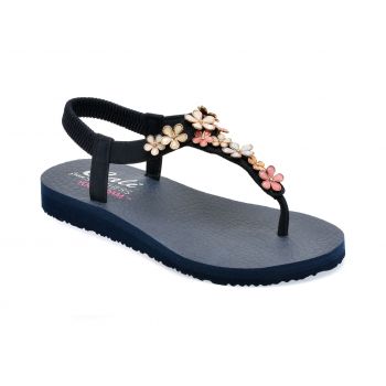 Sandale SKECHERS bleumarin, MEDITATION, din piele ecologica