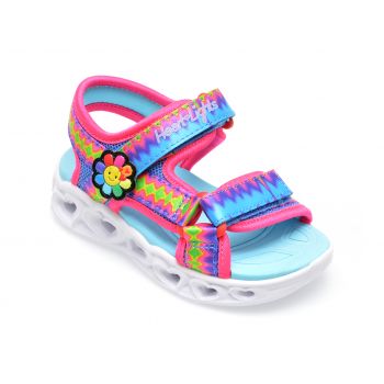 Sandale SKECHERS multicolor, HEART LIGHTS SANDALS, din material textil