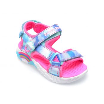 Sandale SKECHERS roz, RAINBOW RACER SANDALS, din material textil