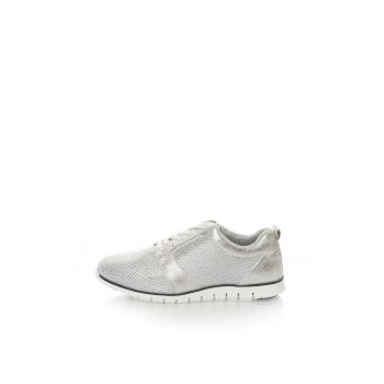 Pantofi sport argintii cu aspect stralucitor