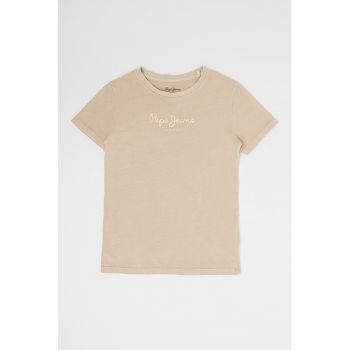 Tricou cu decolteu la baza gatului si logo West Sir
