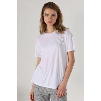 Tricou cu detalii semi-transparente