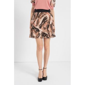 Fusta mini plisata cu talie elastica