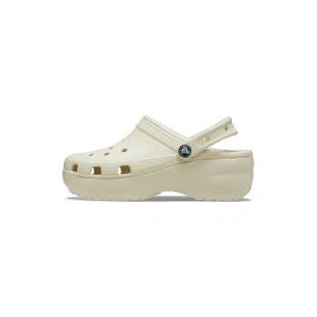 Saboti slingback cu model perforat si talpa flatform