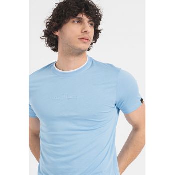 Tricou de bumbac cu aspect 2in1