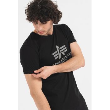 Tricou de bumbac cu imprimeu logo reflectorizant