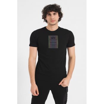 Tricou regular fit cu decolteu la baza gatului