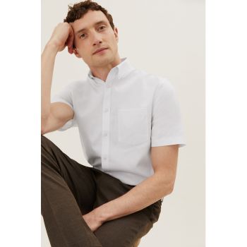 Camasa regular fit din bumbac cu guler fixat cu nasturi