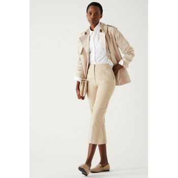 Pantaloni capri cu talie inalta