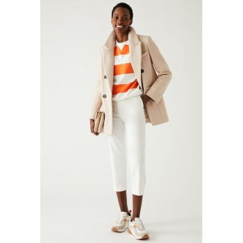 Pantaloni capri cu talie inalta