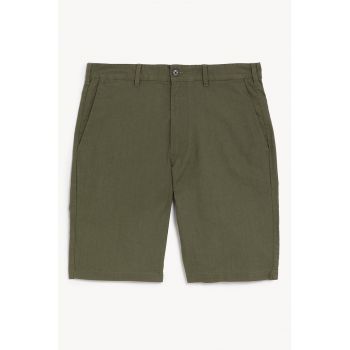 Pantaloni scurti din amestec de in cu buzunare laterale