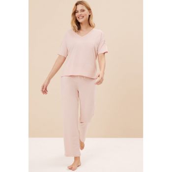 Pijama din amestec de modal cu aplicatii de dantela
