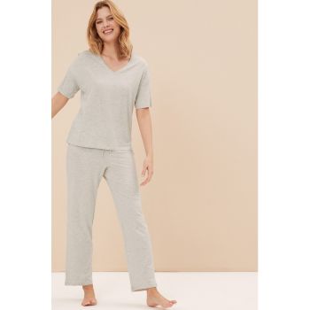 Pijama din amestec de modal cu aplicatii de dantela