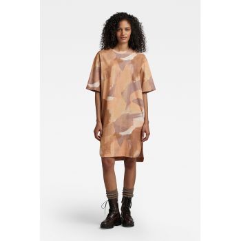 Rochie-tricou de bumbac organic cu imprimeu camuflaj