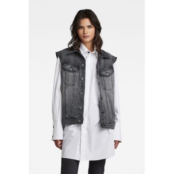 Vesta supradimensionata din denim din amestec de bumbac organic