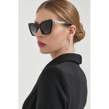 Burberry ochelari de soare femei, culoarea negru