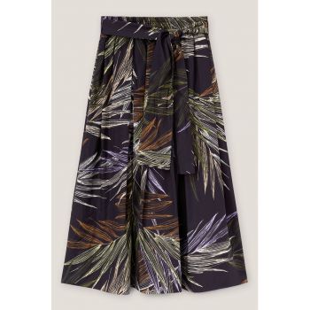 Fusta midi cu imprimeu tropical