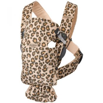 Marsupiu Anatomic Mini cu Multiple Pozitii de Purtare Beige Leopard, Editie Limitata