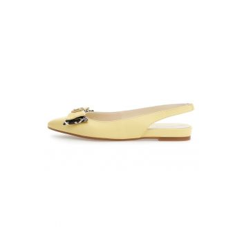 Pantofi slingback de piele cu funda