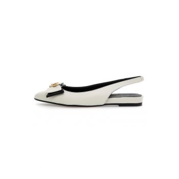 Pantofi slingback de piele cu funda