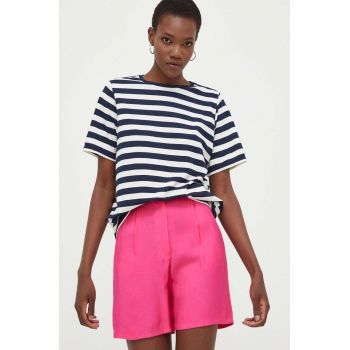 Answear Lab pantaloni scurti femei, culoarea roz, neted, high waist ieftini
