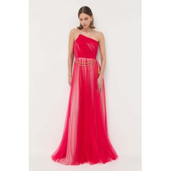 Elisabetta Franchi rochie culoarea roz, maxi, evazati la reducere