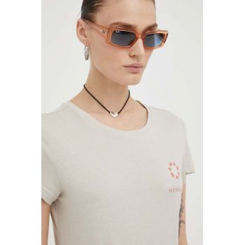 Mustang tricou din bumbac culoarea bej