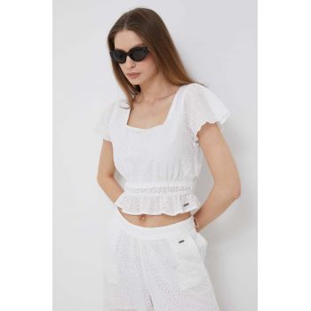 Pepe Jeans top din bumbac Artemis culoarea alb ieftin