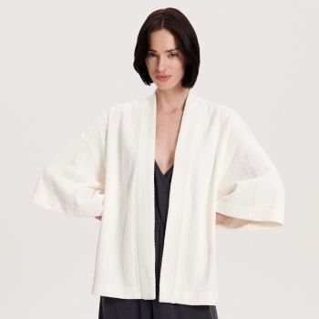 Reserved - Kimono cu cordon în talie - Ivory