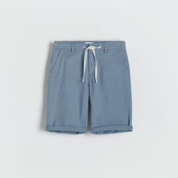 Reserved - Pantaloni scurți chino, din bumbac - Albastru