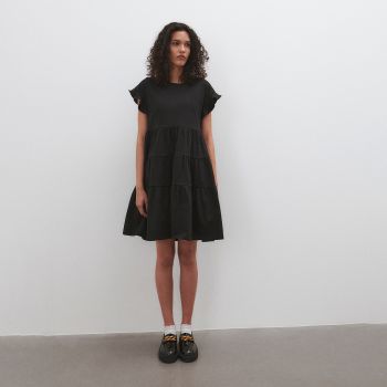 Reserved - Rochie din bumbac - Negru