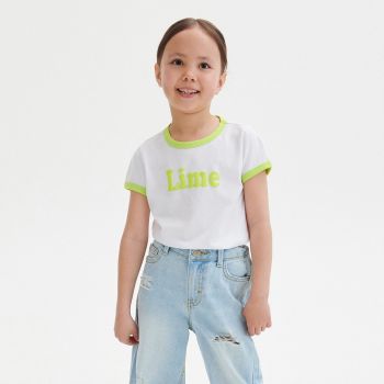 Reserved - Tricou din bumbac cu inscripție - Alb