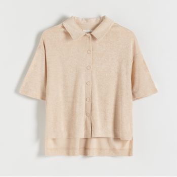 Reserved - Bluză cu guler - Ivory