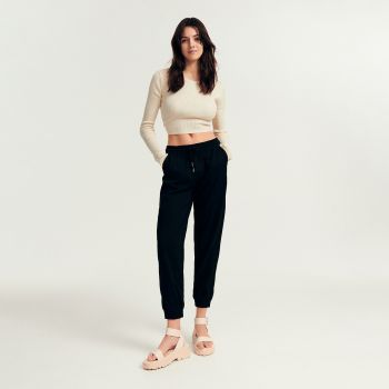 Reserved - Pantaloni jogger cu adaos de Lyocell - Negru