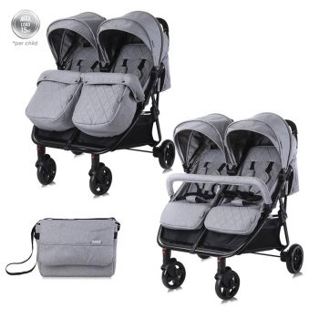 Carucior pentru gemeni Duo Cool Grey de firma original