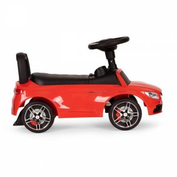 Masinuta pentru copii fara pedale Ecotoys Mercedes 638 rosu, compartiment de depozitare sub scaun, volan cu sunete, protectie antirasturnare