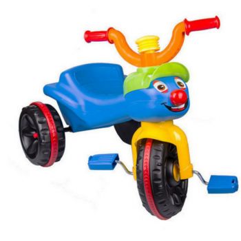 Tricicleta pentru copii Funny Orange cu claxon si pedale la reducere