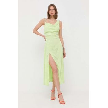 For Love & Lemons rochie Ilana culoarea verde, midi, mulata