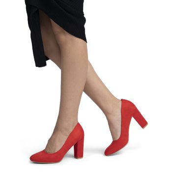 Pantofi dama cu toc patrat Rosii Bela Marimea 36 Pantofi dama cu toc patrat Rosii Bela Marimea 36