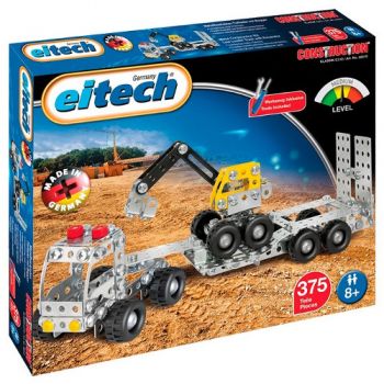 Set de Constructie Eitech Camion cu Remorca si Excavator