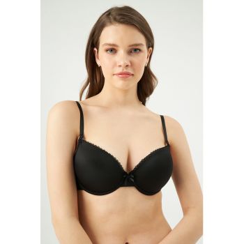 Sutien uni cu insertii de dantela